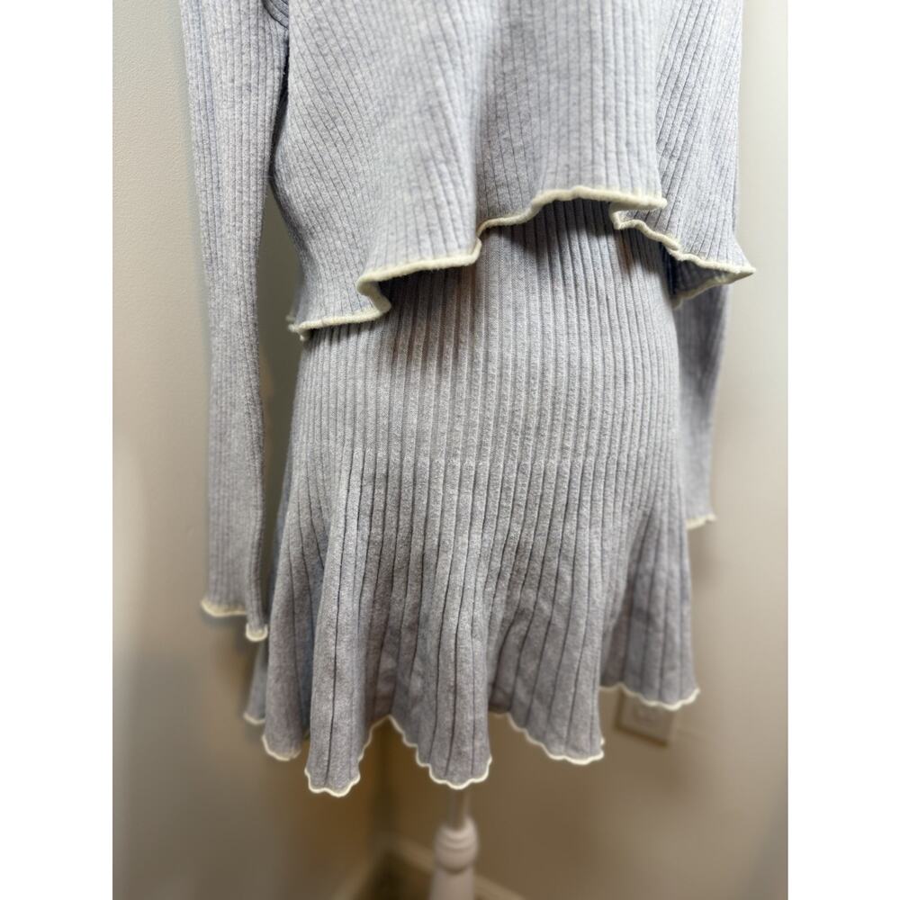 Anthropologie Daily Practice Miles Sweater Dress Small Gray Knit Pleated Preppy - Picture 9 of 15